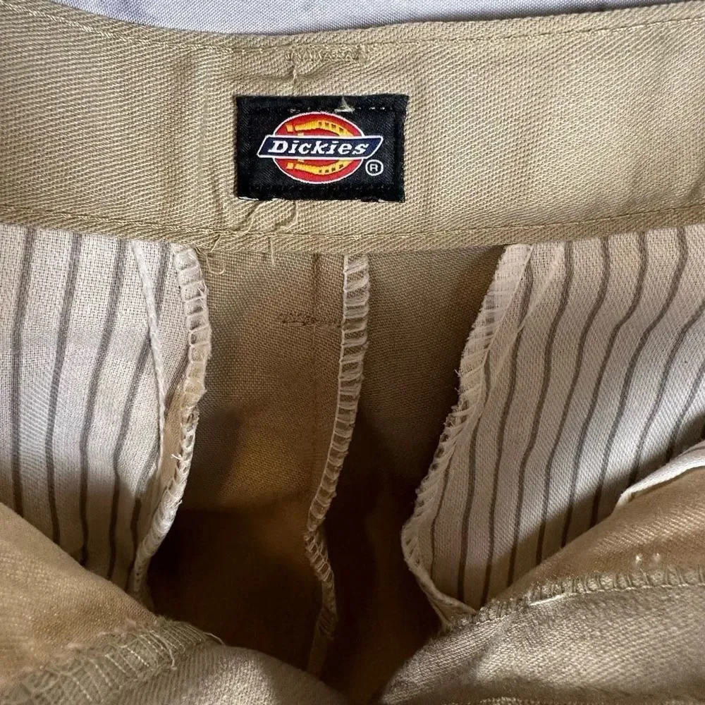 Dickies Boys Classic Fit Pants Straight Leg Flat Front Desert Tan 10 Husky NWT